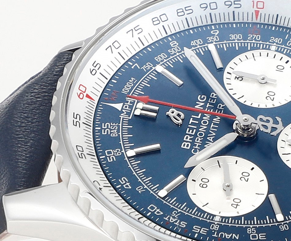 Chronograph - White Ceramic - Blue White- N-Timer - Blue Leather - Automatic - 43mm