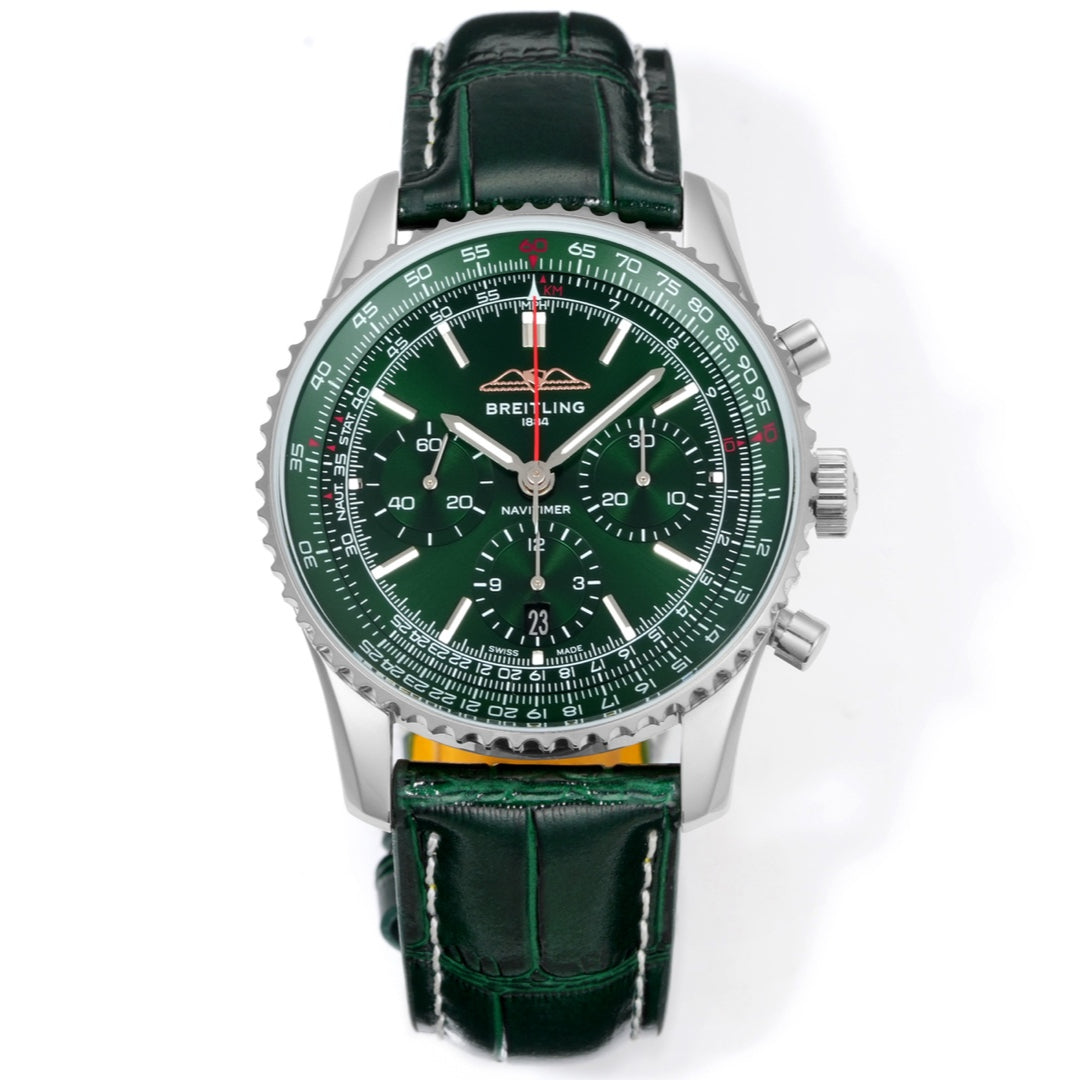 Chronograph - Green Ceramic - Green N-Timer - Green Leather - Automatic - 43mm