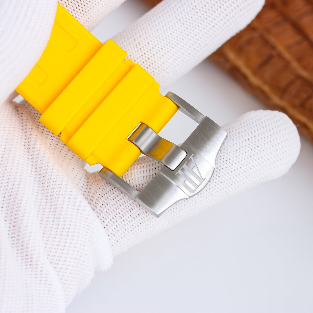 TOP! - 316L Steel - Yellow rubber - Automatic - 42mm