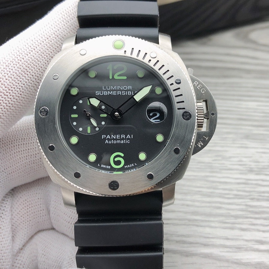 316L Steel Silver - Black Rubber - Automatic - 47mm