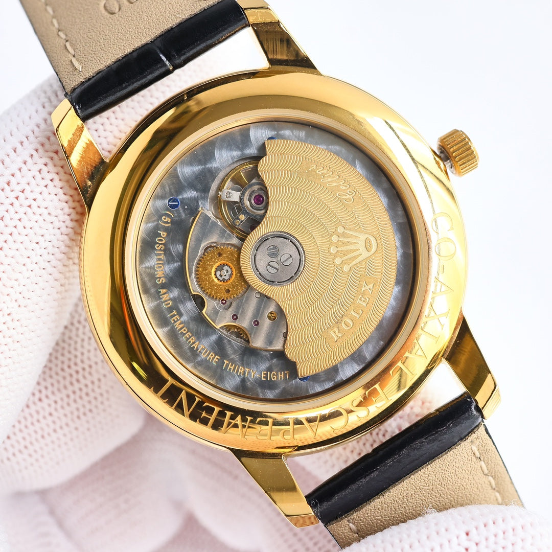 Luxury dial -White gold - Black Leather - Automatic - 42mm