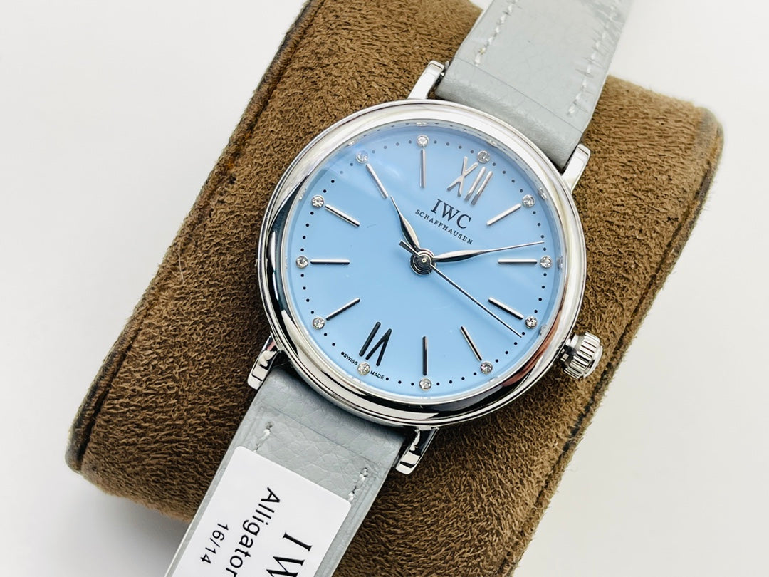 LADY -Baby Blue - Grey Leather - Automatic - 34mm