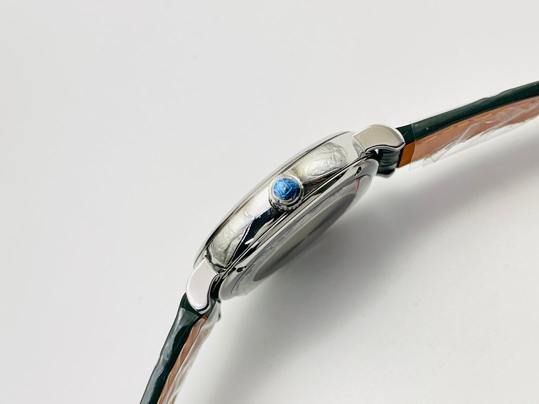 LADY -Silver Green - Green Leather - Automatic - 34mm