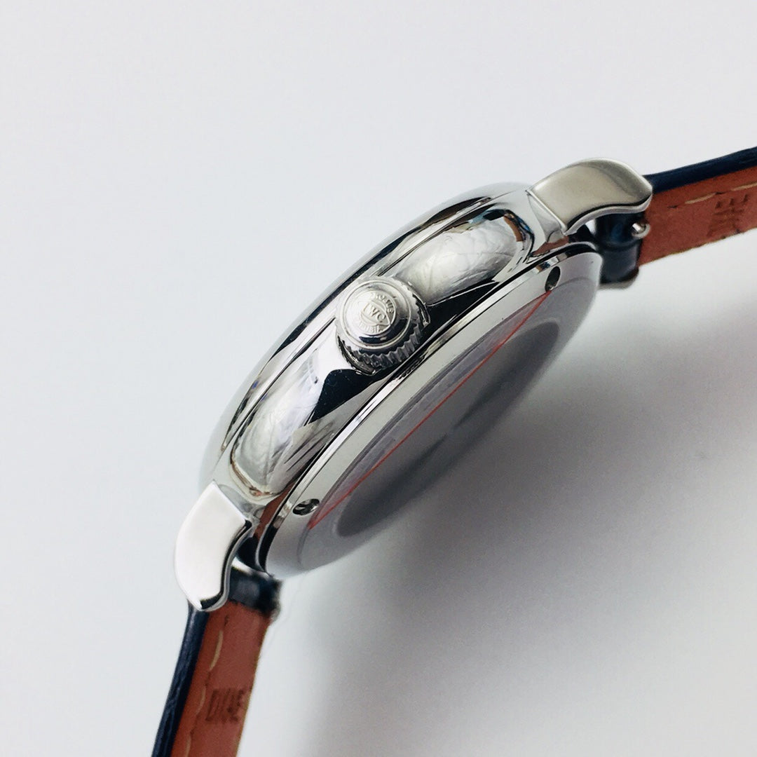 LADY -Silver White - Blue Leather - Automatic - 34mm
