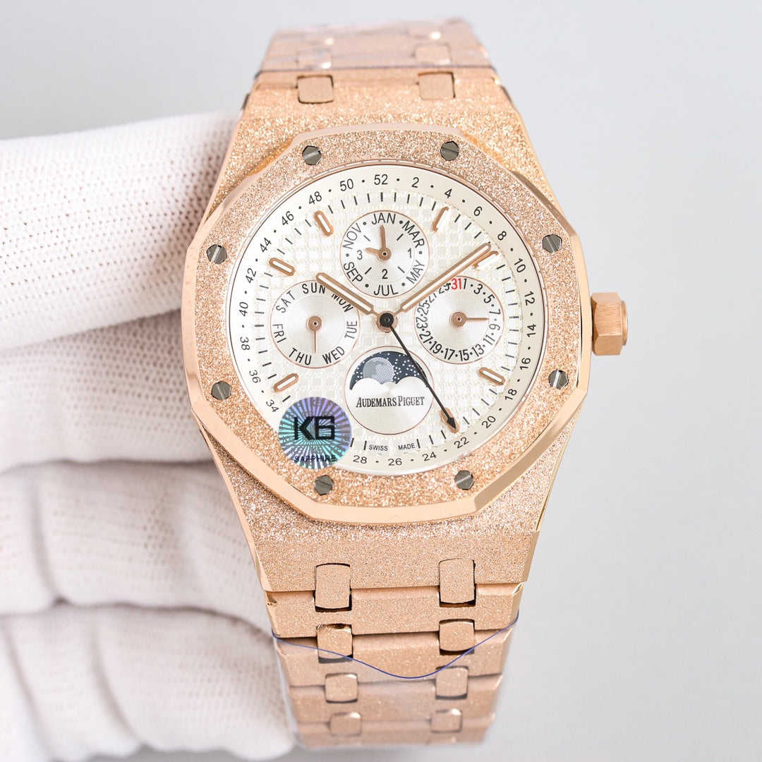 TOP! Frosted Rosegold - White Steel - Automatic - 41mm