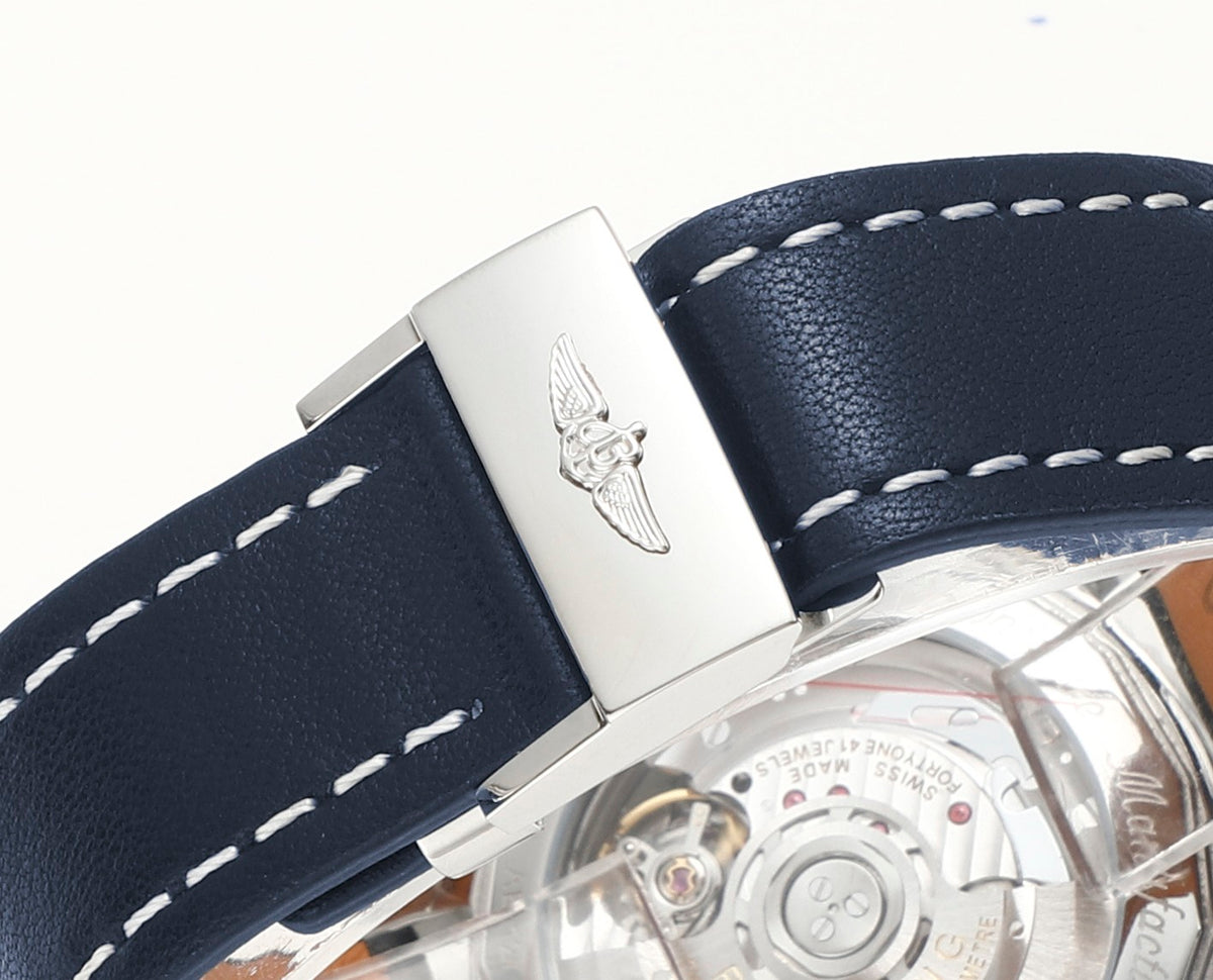 Chronograph - White Ceramic - Blue White- N-Timer - Blue Leather - Automatic - 43mm