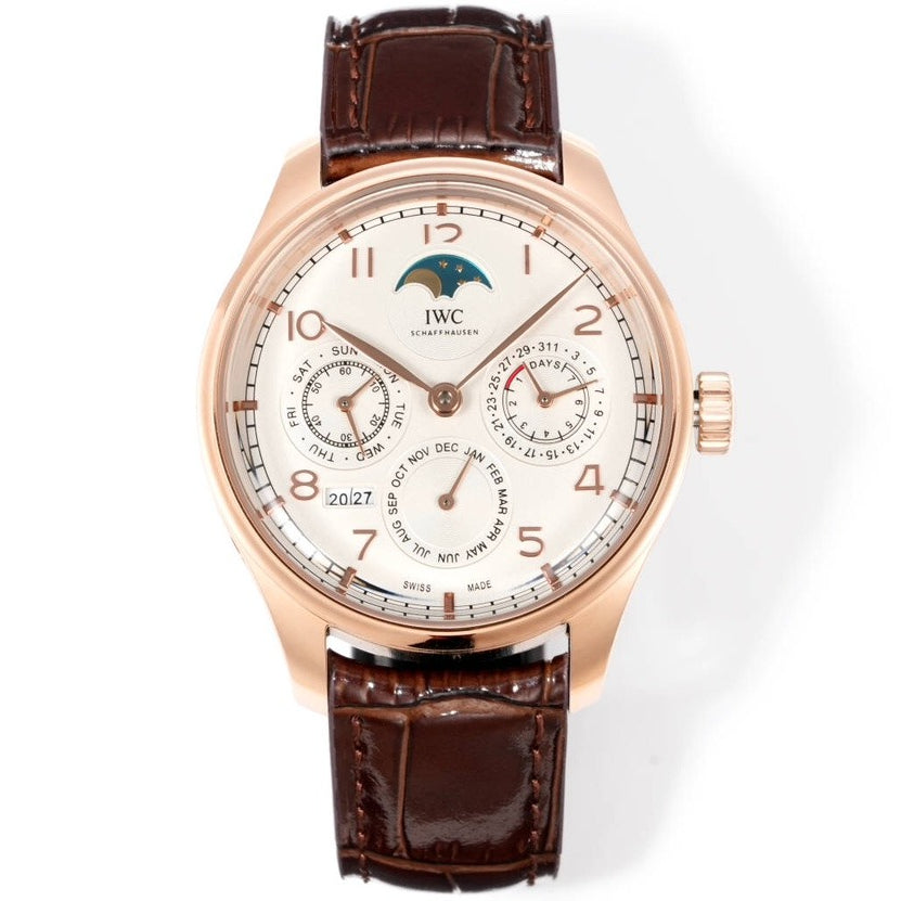 White Yellow - Brown Leather - Automatic -42mm