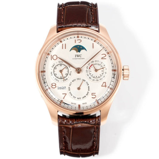 White Yellow - Brown Leather - Automatic -42mm