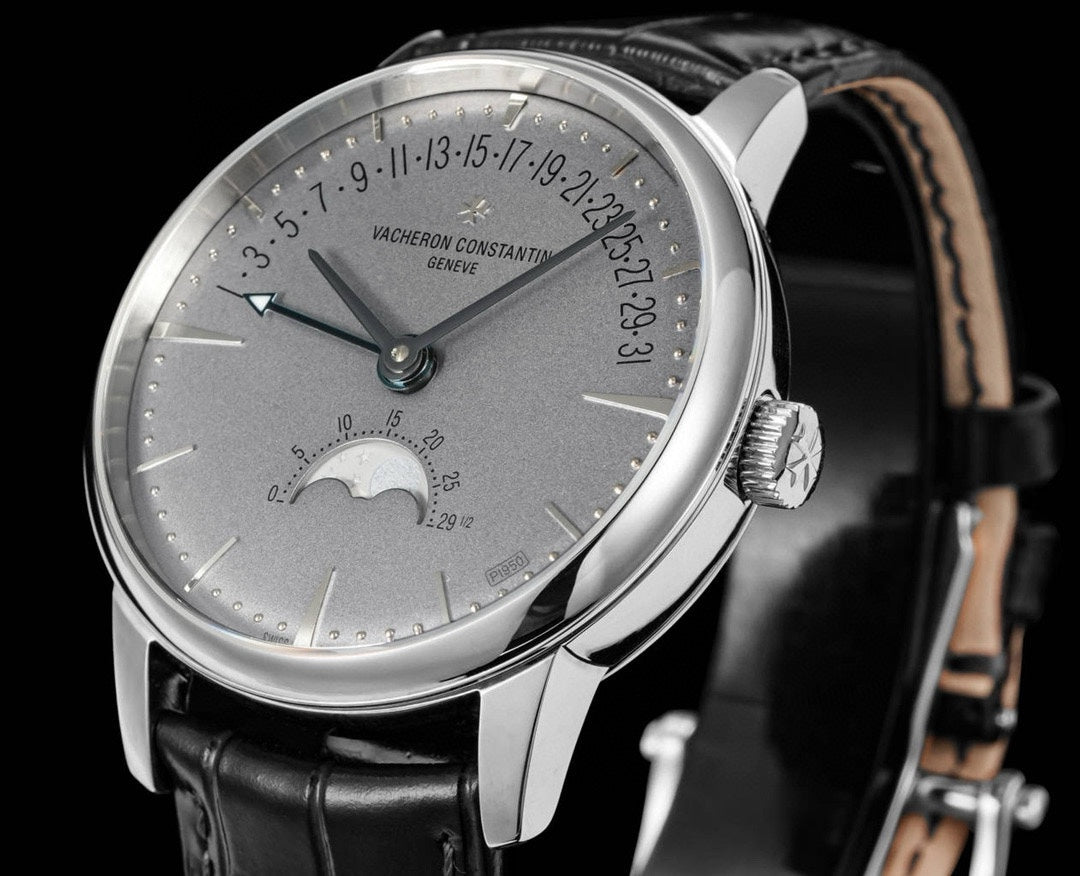 4010U/000R- Grey Silver -Black Leather - Automatic - 42.5mm