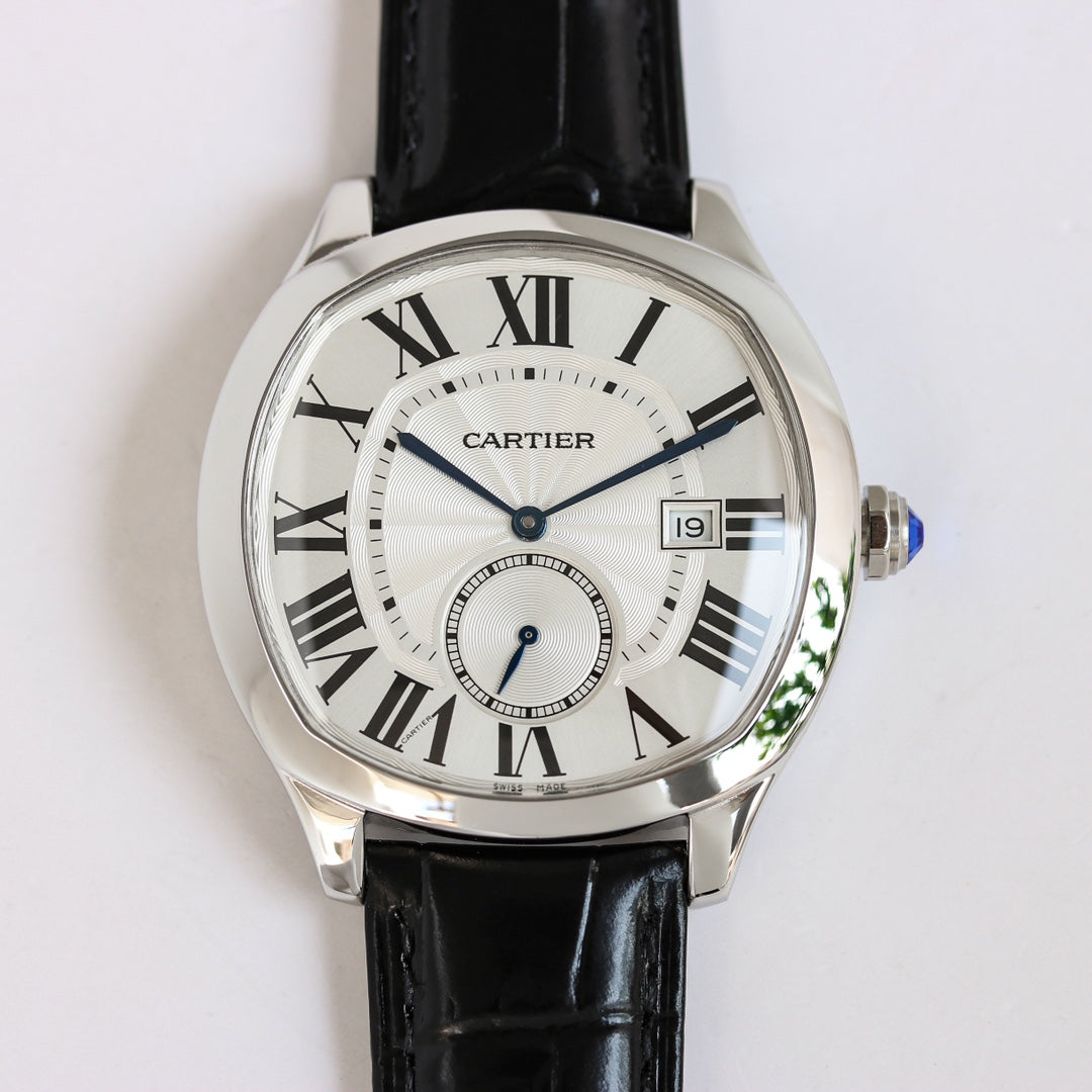 904L Silver -Silver White- Black Leather - Automatic - 40*41mm