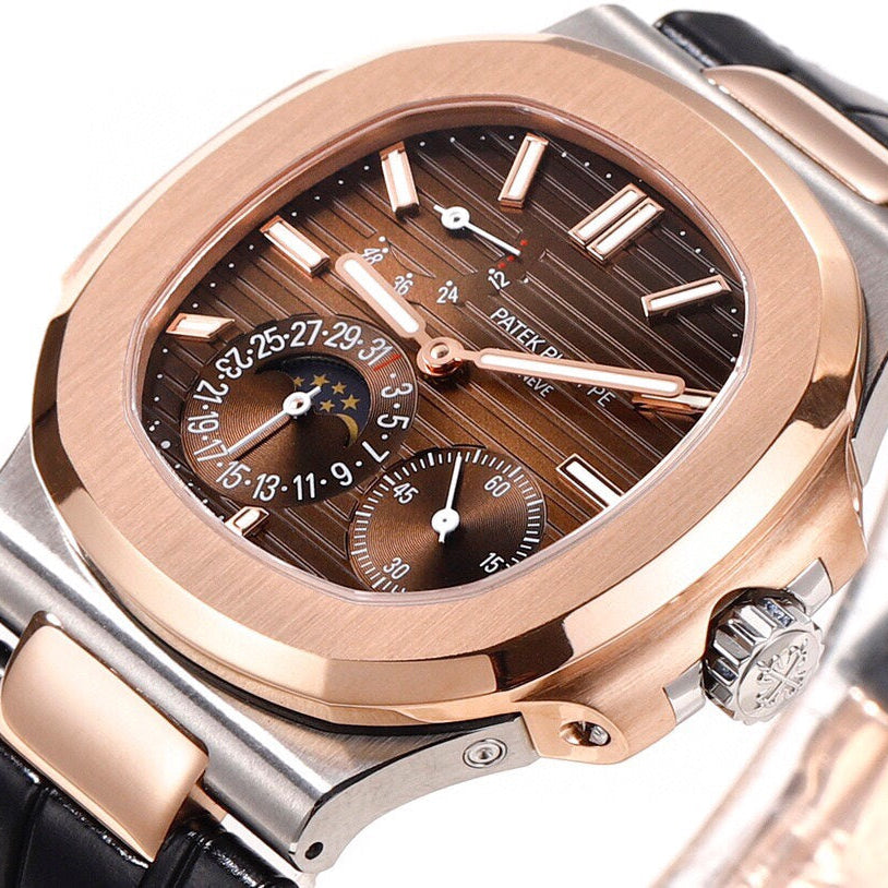 Brown - Black Leather - Automatic - 40mm