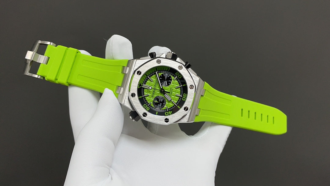 Chronograph -26703ST Green Black - Green Rubber -Automatic - 42mm