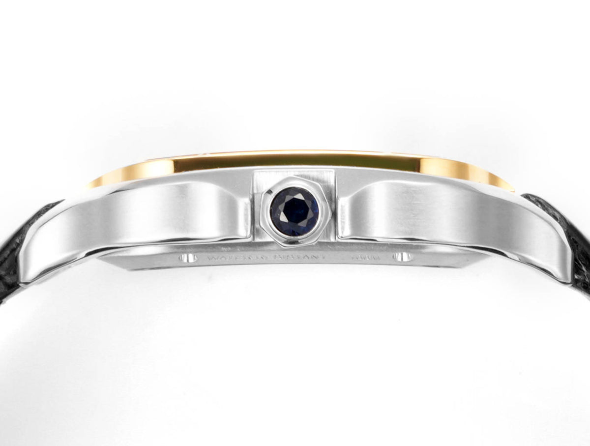 Compensation watch-Two hands -Yellow Silver -Ultra-thin Hollow -Black Leaher - Automatic - 40mm