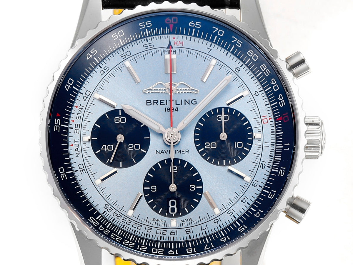Chronograph - Blue Ceramic - Light Blue N-Timer - Black Leather - Automatic - 43mm