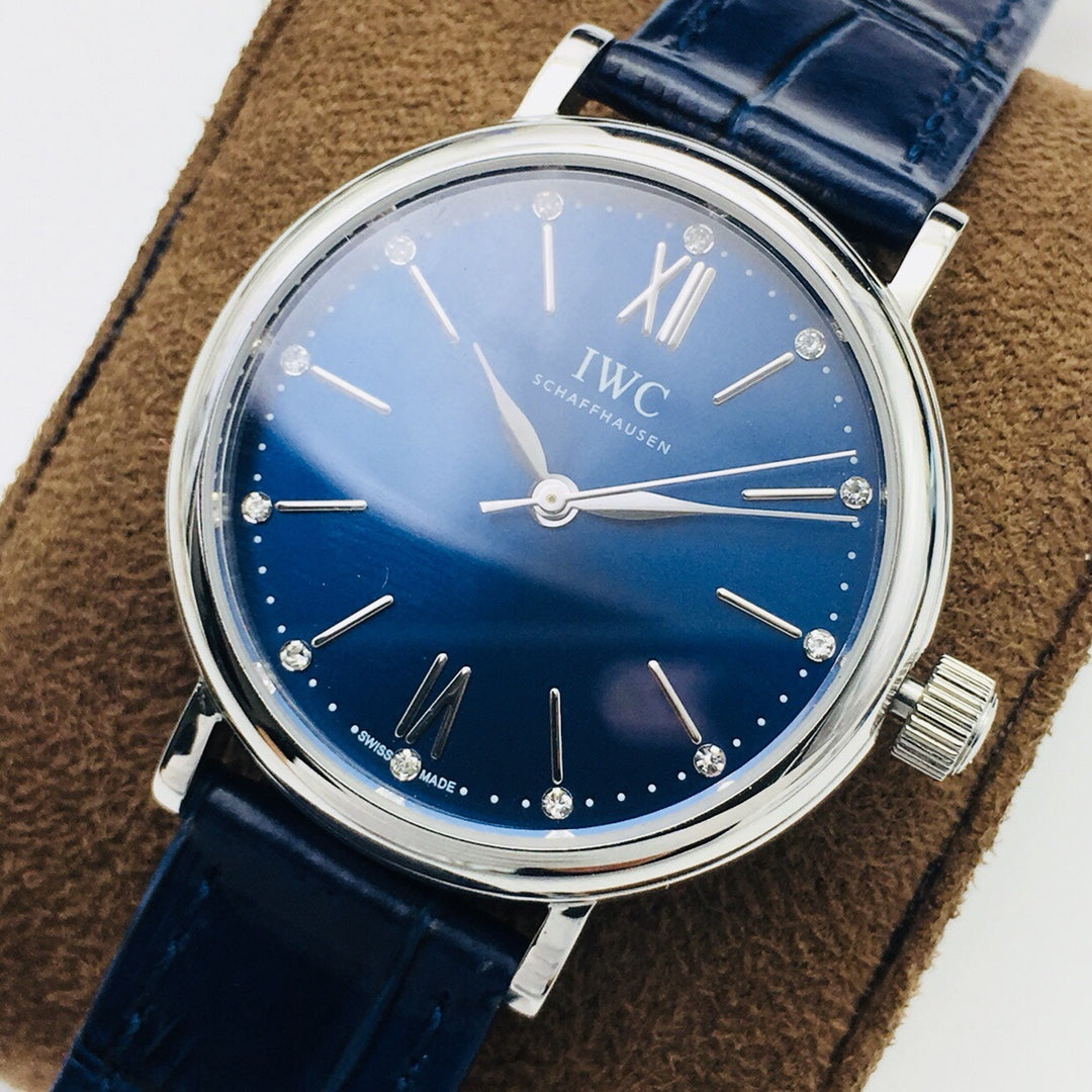 LADY -Silver Blue - Blue Leather - Automatic - 34mm