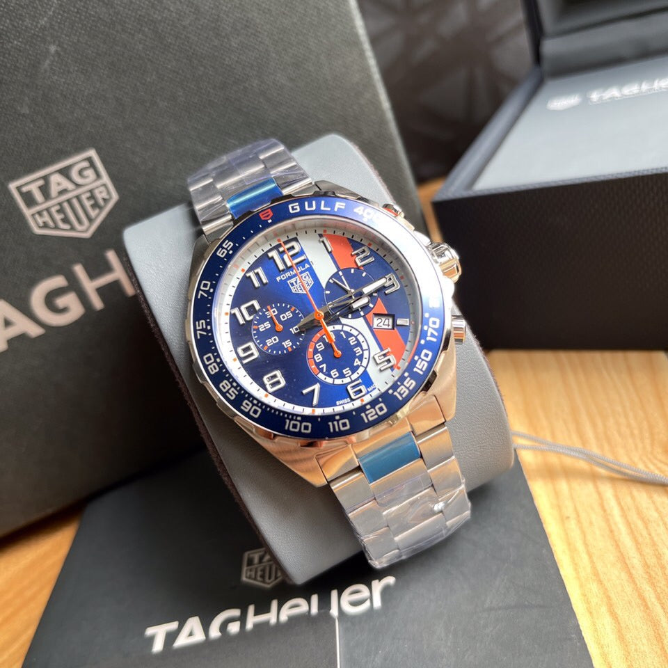 Blue - Silver 904L steel - Quartz - 41mm