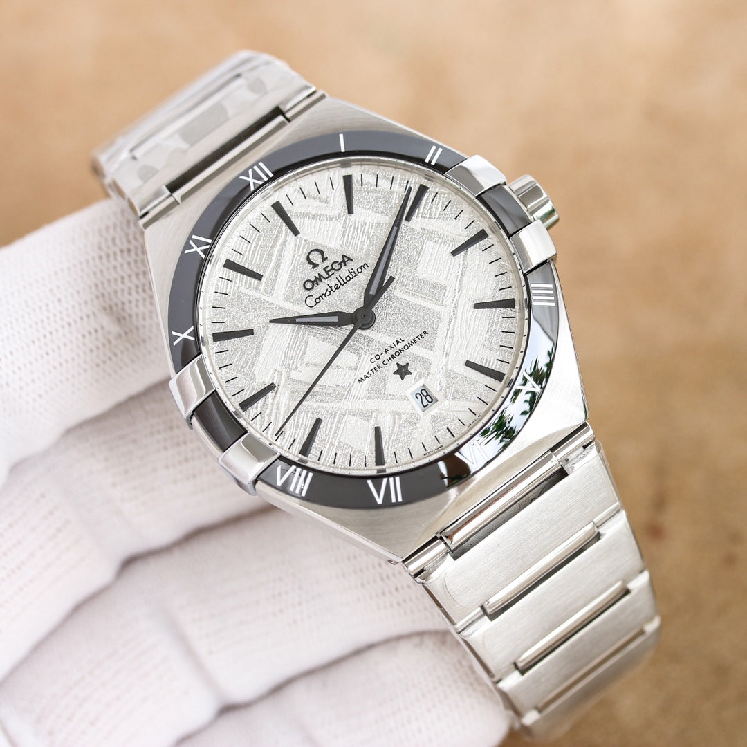 Meteorite Face -Black - Silver 904L Steel- Automatic - 41mm