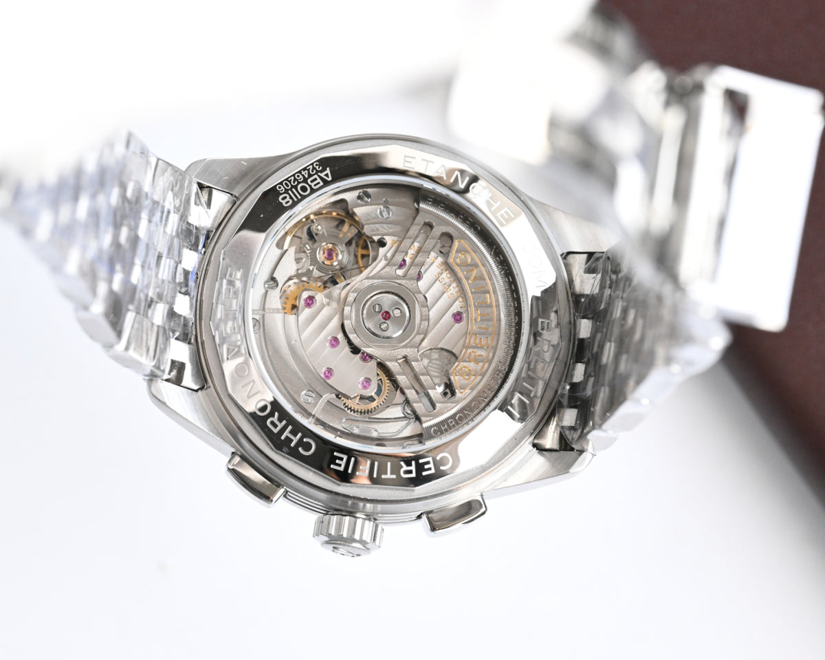 Chronograph - Blue White - Silver 316L Steel - Automatic - 42mm