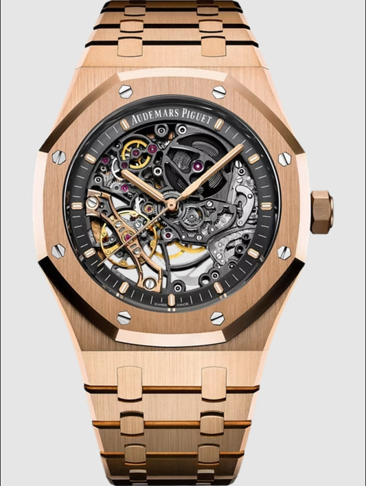 TOP 15407- Hollow Rosegold steel - Automatic - 41mm