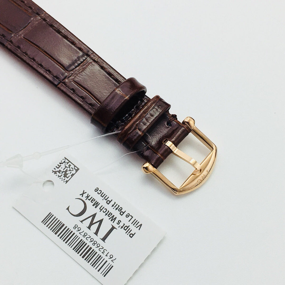 LADY -Yellow Gold - White - Brown Leather - Automatic - 34mm