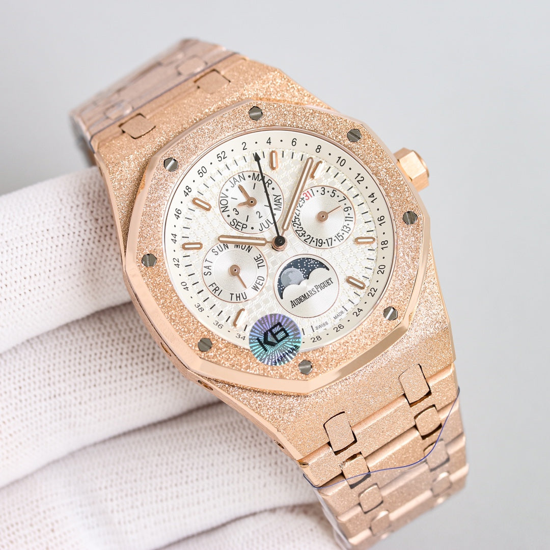 TOP! Frosted Rosegold - White Steel - Automatic - 41mm