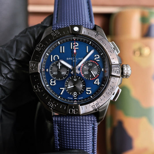 Chronograph -Blue Black - Blue Rubber - Quartz - 43mm