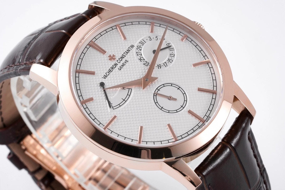 White Rosegold - Black Leather - Automatic - 41mm