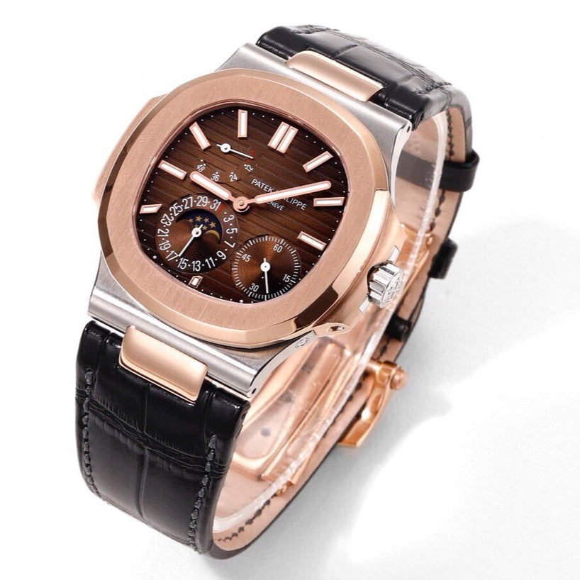Brown - Black Leather - Automatic - 40mm