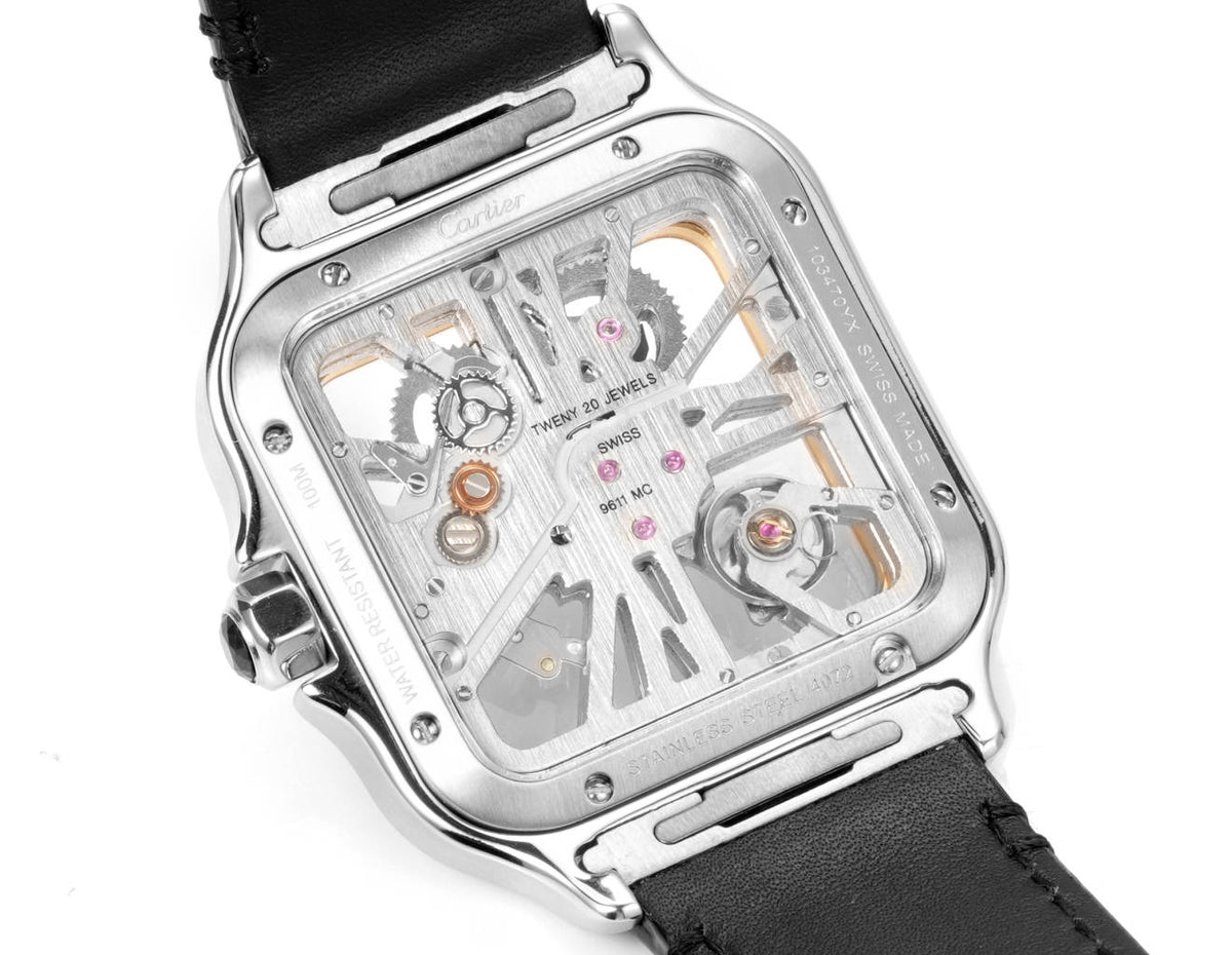 Compensation watch-Two hands -Yellow Silver -Ultra-thin Hollow -Black Leaher - Automatic - 40mm