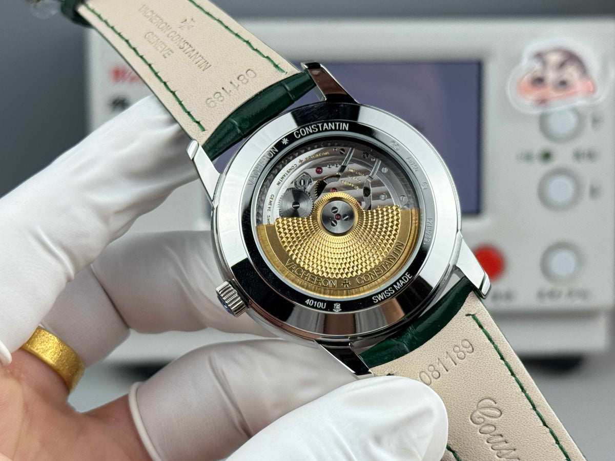 4010U/000R- White 3D Dial - Silver -Green Leather - Automatic - 42.5mm