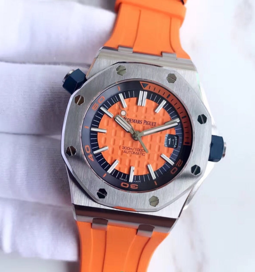 TOP! - 316L Steel - Orange rubber - Automatic - 42mm