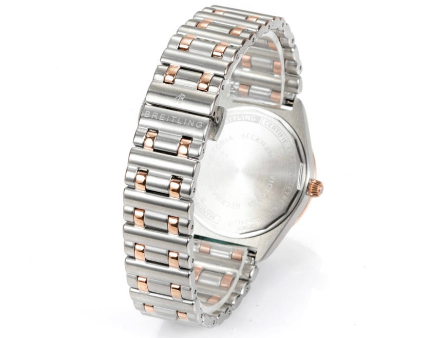 LADY - Pink White - Rhinestone bezel - Silver 904L Steel- Automatic - 36mm