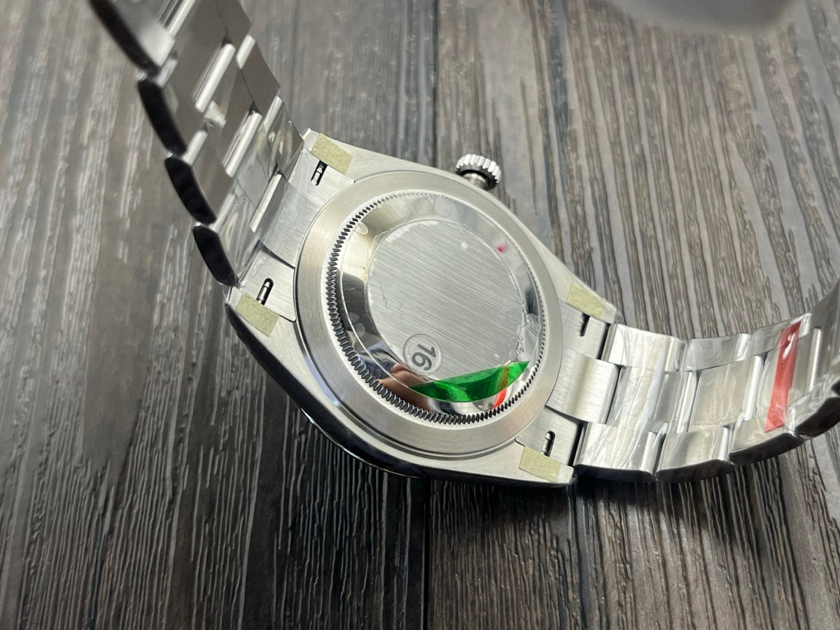 C-Factory -Green Wave - Smooth Bezel - Silver 904L Steel- Automatic - 41mm