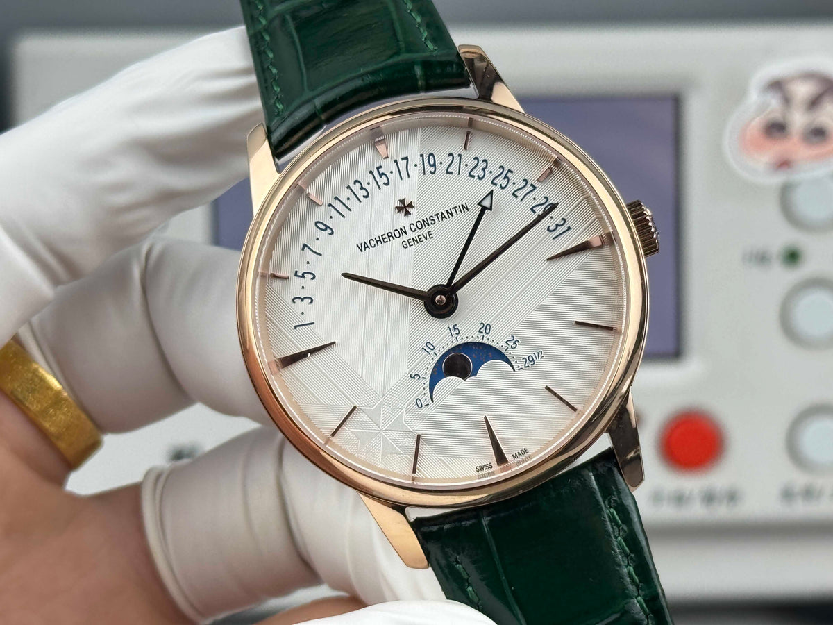 4010U/000R- White 3D Dial - Rosegold -Green Leather - Automatic - 42.5mm