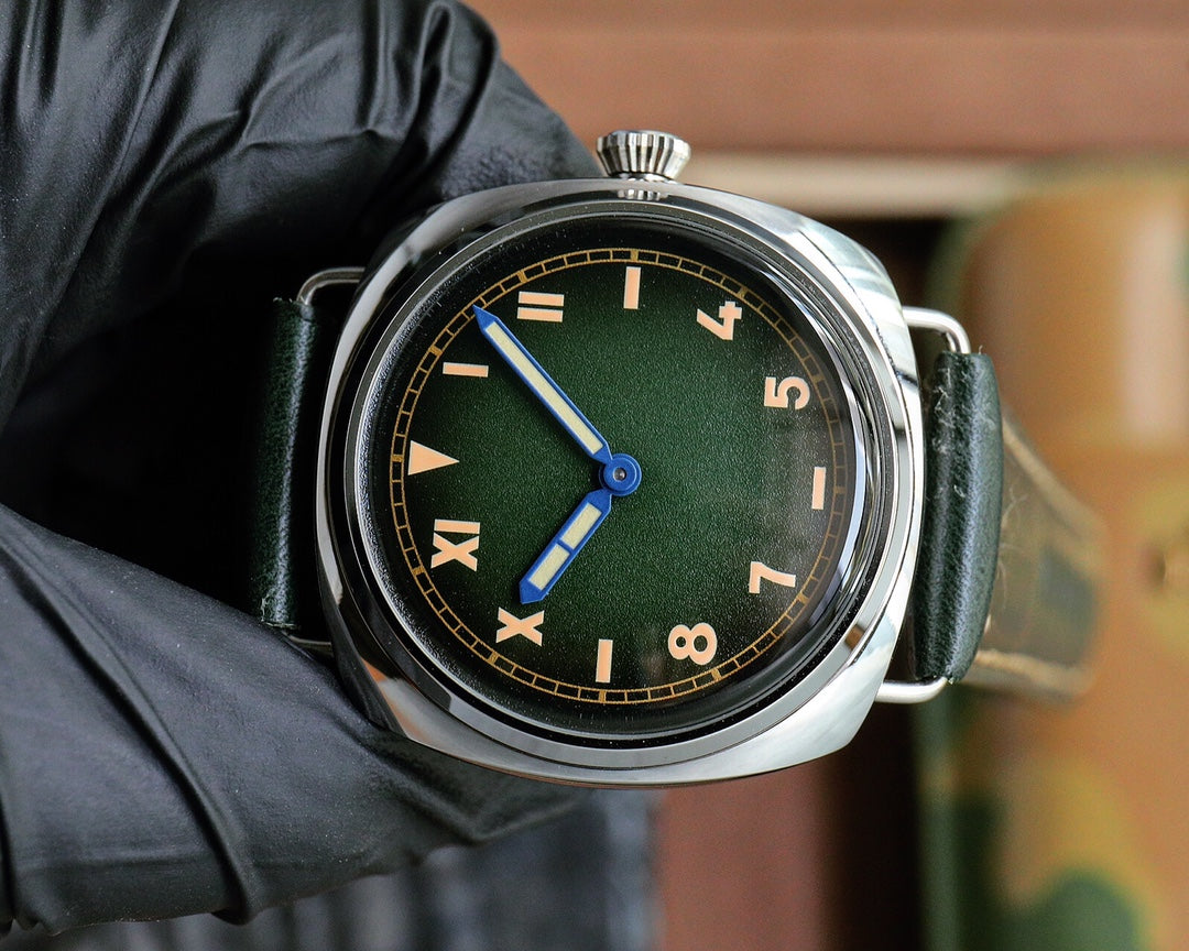Green Silver - Green Leather - Automatic - 44mm
