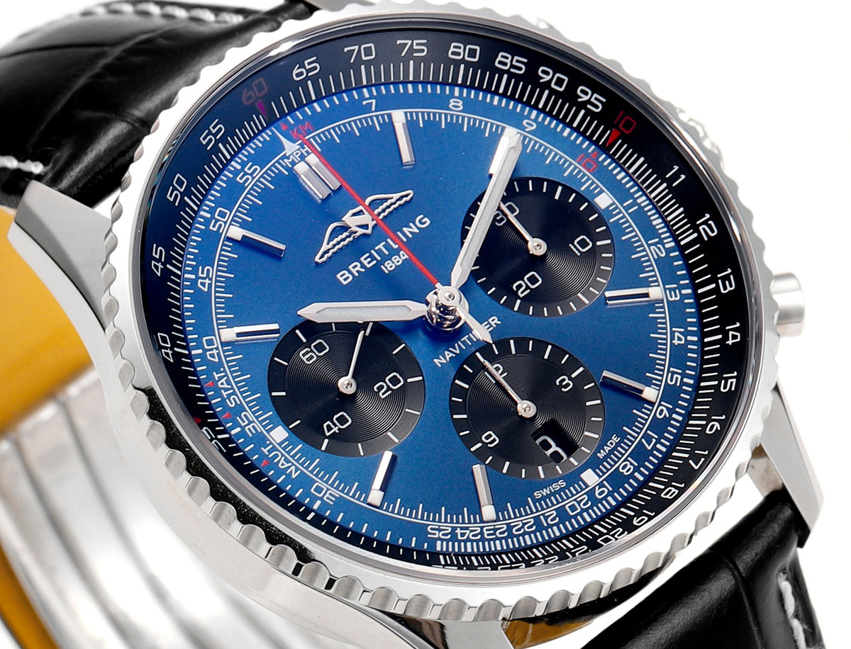 Chronograph - Black Ceramic - Blue N-Timer - Black Leather - Automatic - 43mm