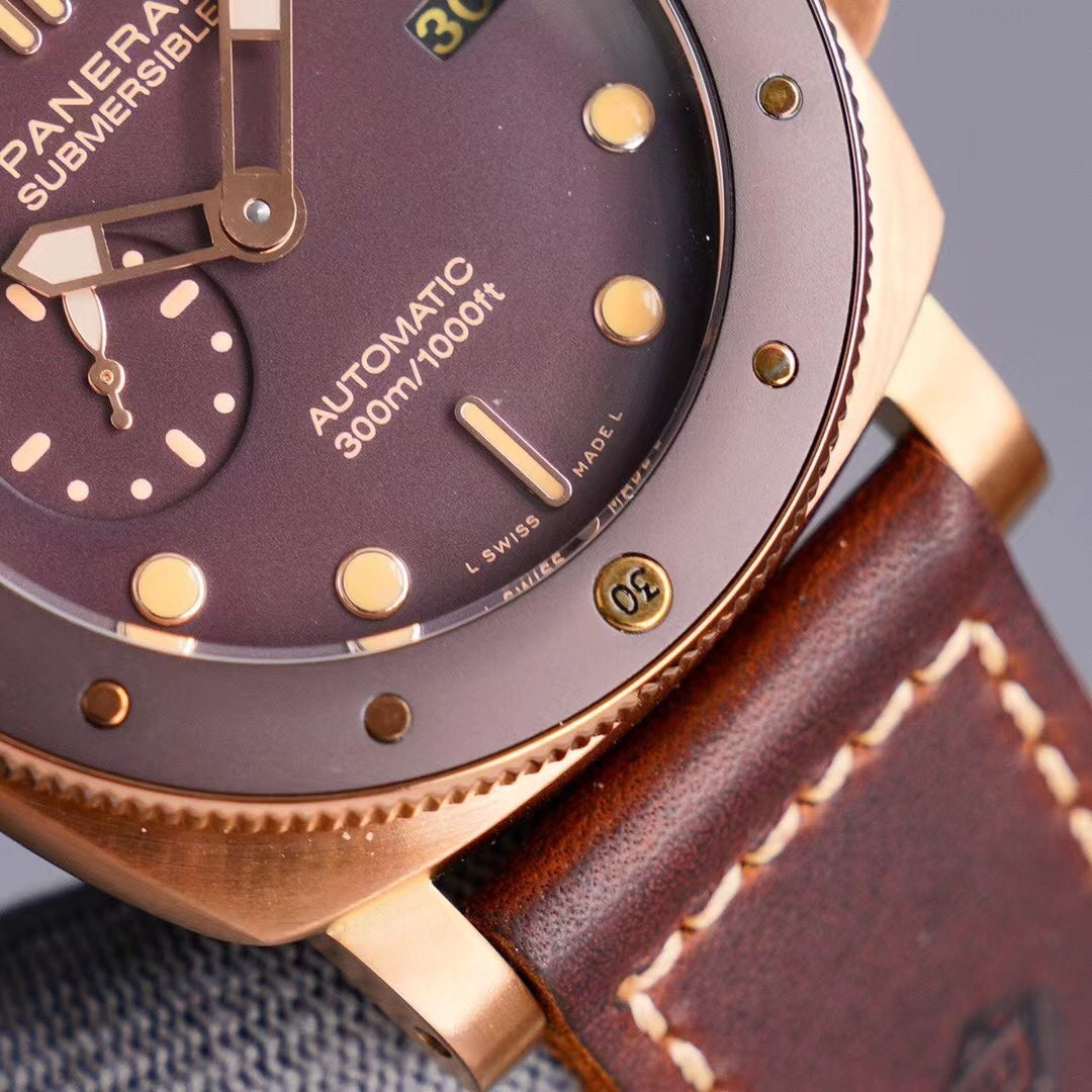 316L Steel Bronze- Brown Rubber - Automatic - 44mm