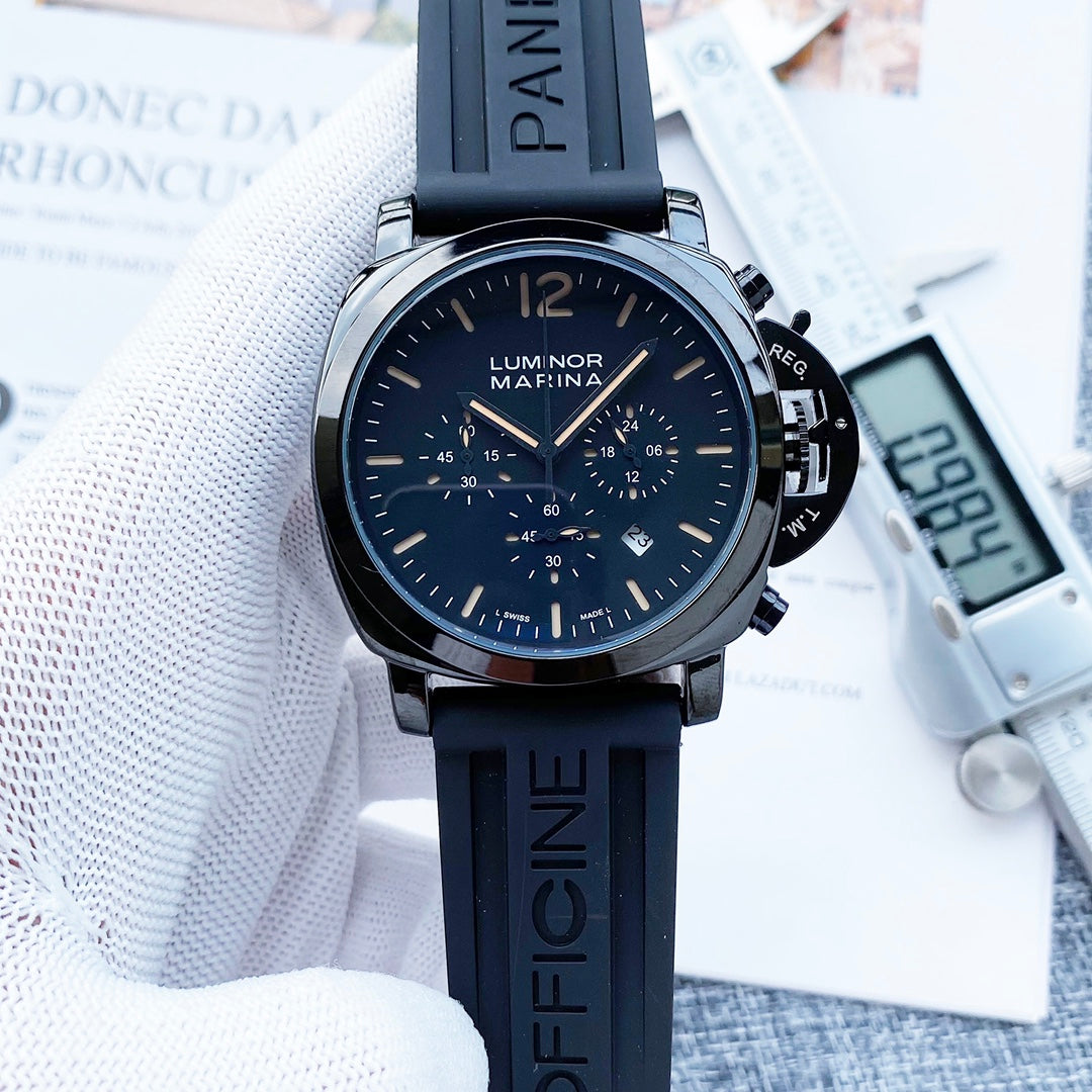 Chronograph - Darkblue Rubber - Quartz - 50mm