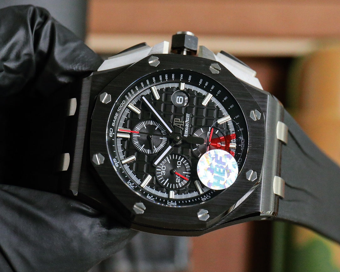 TOP! Chronograph- Black Ceramic- Black Rubber - Automatic - 42mm