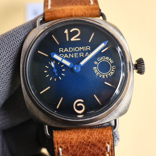 Blue Silver - Orange Leather - Automatic - 44mm