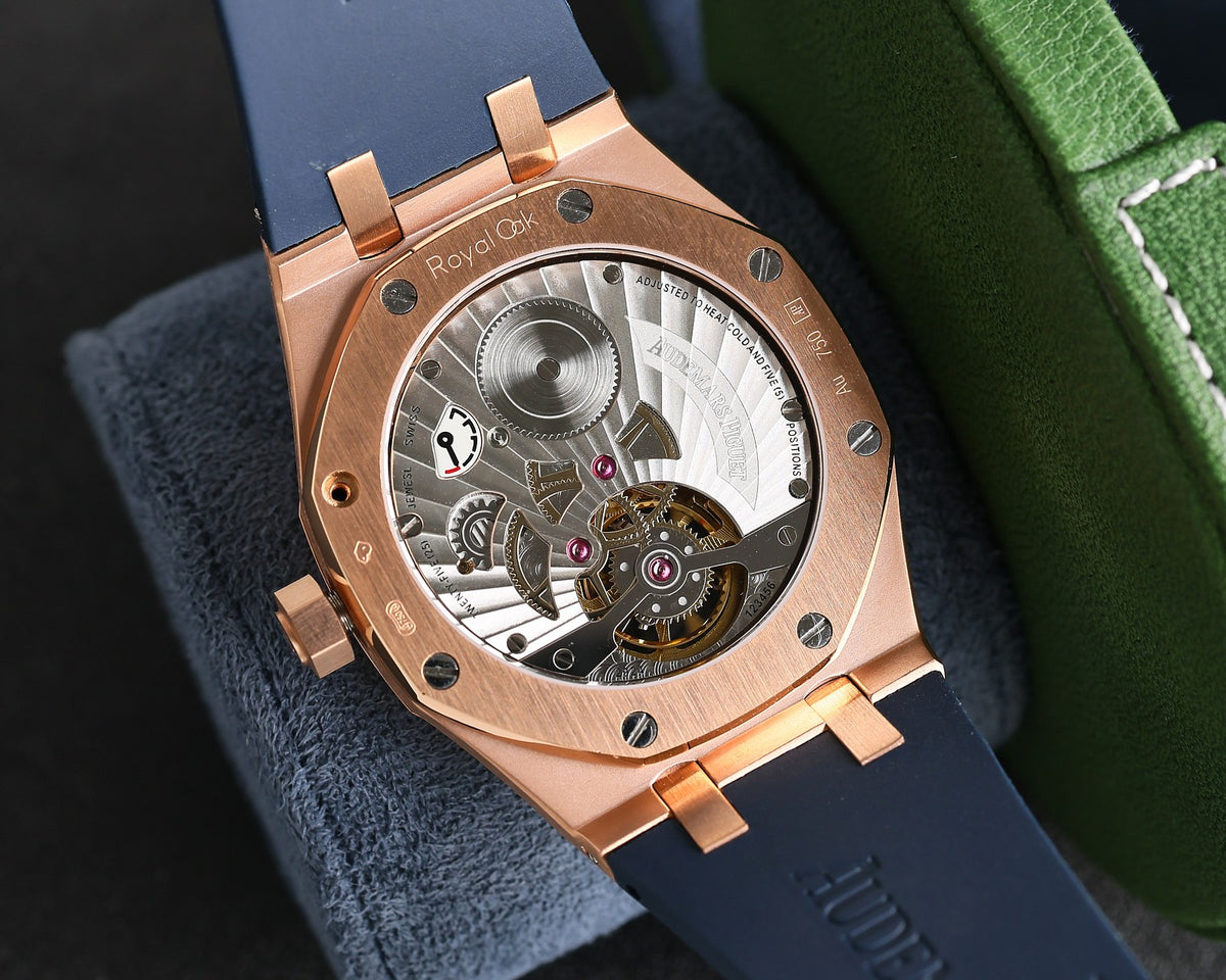 Tourbillon Rosegold - Blue Rubber - Automatic - 41mm