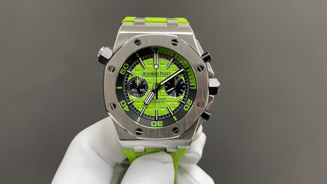 Chronograph -26703ST Green Black - Green Rubber -Automatic - 42mm