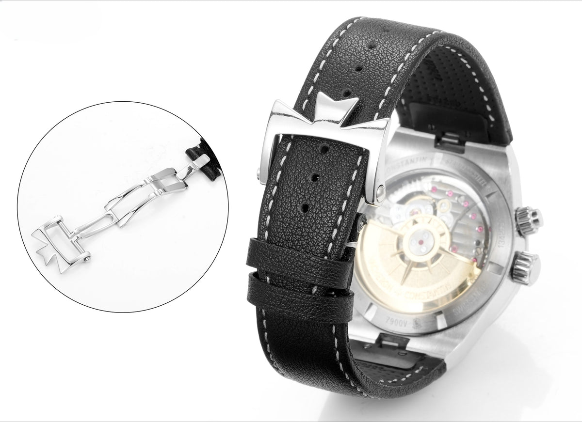 White Silver - 7900V- Black Leather - Automatic - 41mm