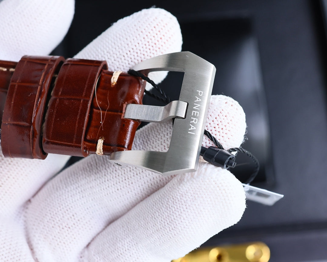 White 316L - Brown Leather - Automatic - 44mm