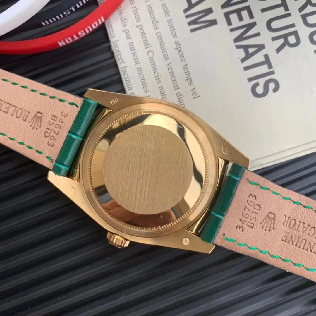 LADY- M118138- Green Yellow gold - Green Leather- Automatic - 36mm