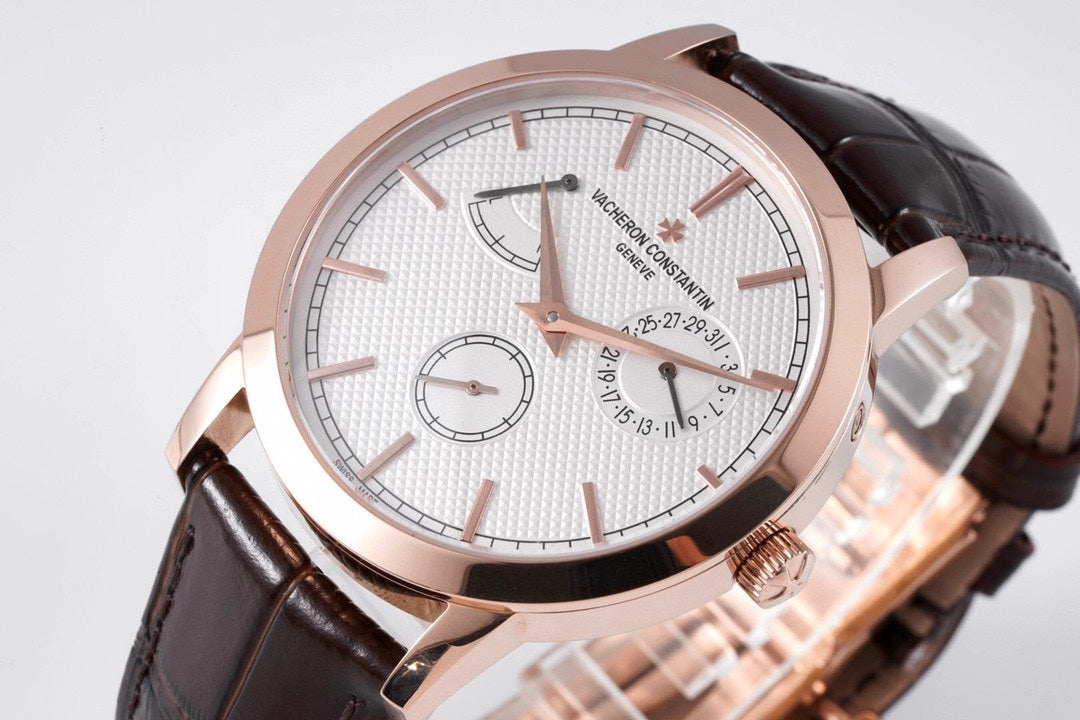 White Rosegold - Black Leather - Automatic - 41mm