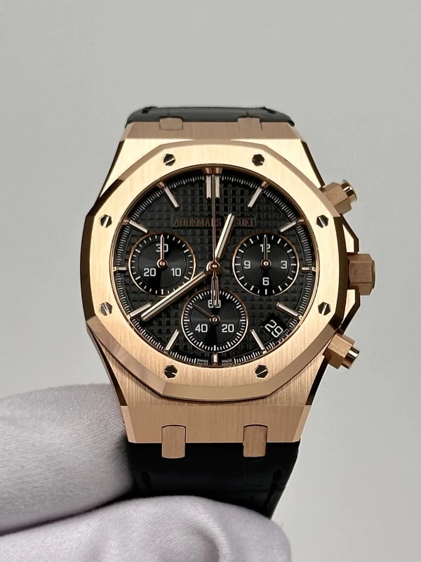 Chronograph- Black -Yellow 904L Steel- Black Leather- Automatic - 41mm
