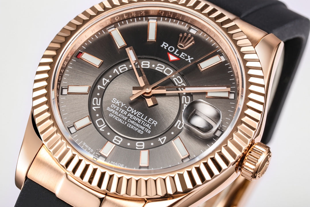 C-Factory -Grey Rosegold - Black Rubber - Automatic - 42mm