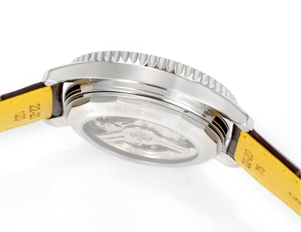 Chronograph - White Ceramic - Brown- N-Timer - Brown Leather - Automatic - 43mm