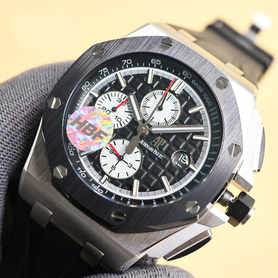 TOP! Black Ceramic Bezel - Black Rubber - Automatic - 43mm
